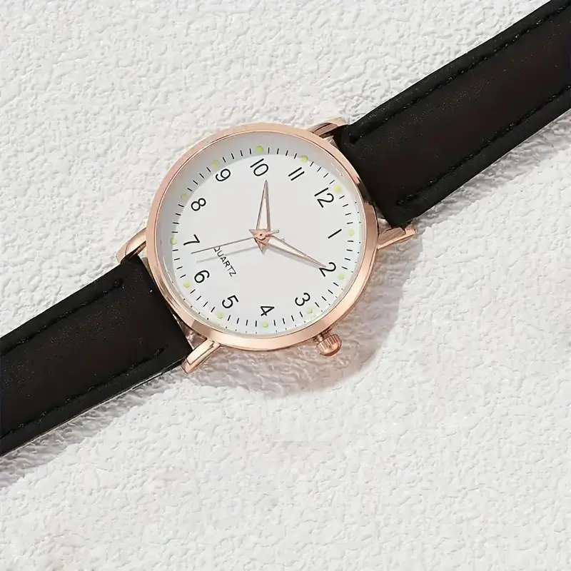 Women's Simple and Fashionable Quartz Watch, Small Fresh Luminous Watch, Female Student's High-End Frosted Strap Ultra-Thin Watch