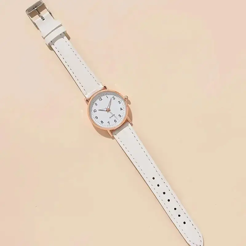 Women's Simple and Fashionable Quartz Watch, Small Fresh Luminous Watch, Female Student's High-End Frosted Strap Ultra-Thin Watch