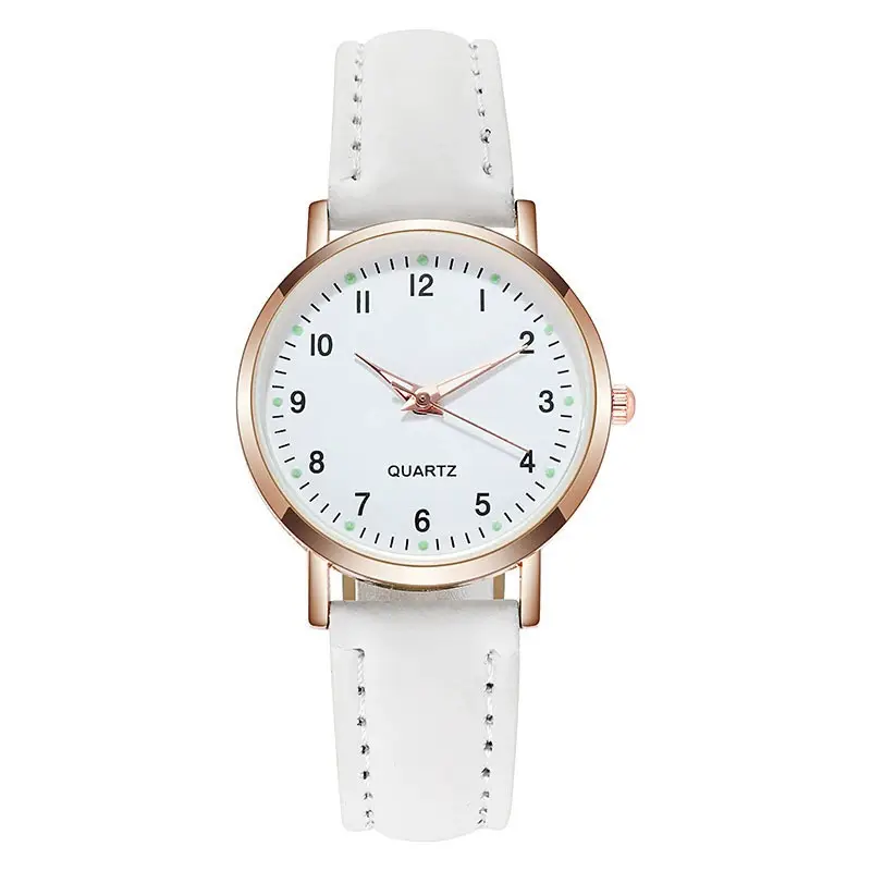Women's Simple and Fashionable Quartz Watch, Small Fresh Luminous Watch, Female Student's High-End Frosted Strap Ultra-Thin Watch