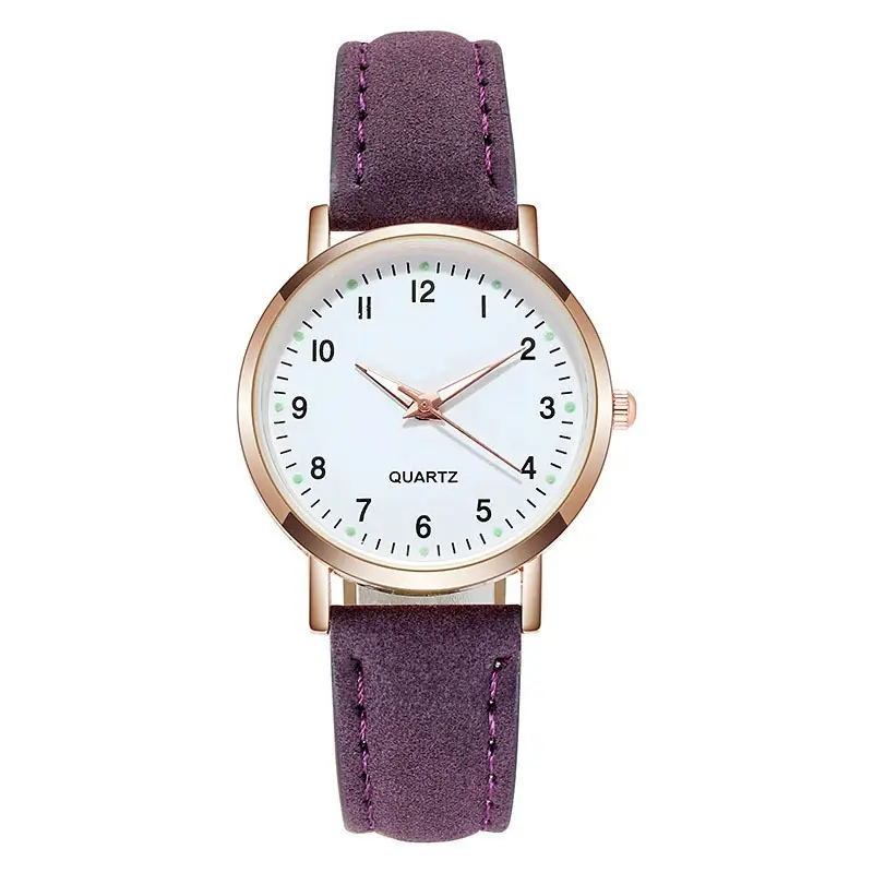 Women's Simple and Fashionable Quartz Watch, Small Fresh Luminous Watch, Female Student's High-End Frosted Strap Ultra-Thin Watch