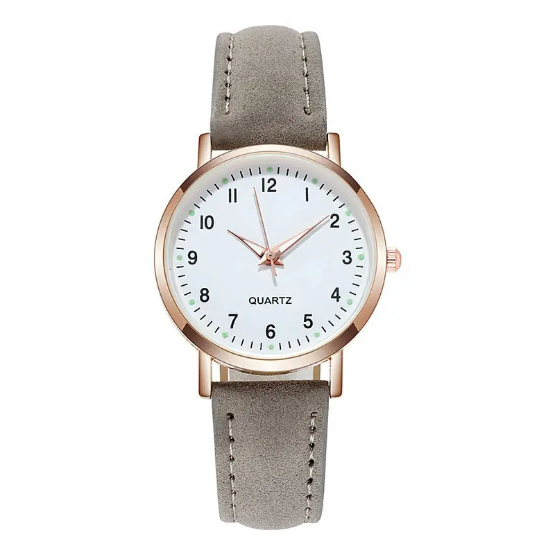 Women's Simple and Fashionable Quartz Watch, Small Fresh Luminous Watch, Female Student's High-End Frosted Strap Ultra-Thin Watch