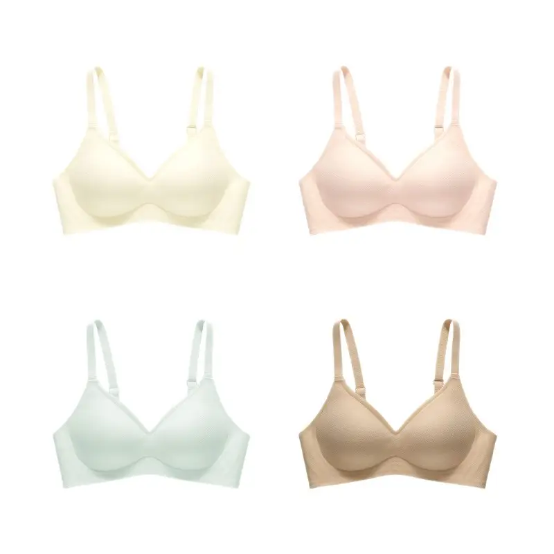 Modal Mulberry Silk Seamless Soft Support Bra for Women with Thin Small Bust, Gathered, Wireless, Side Breast Collection Bra