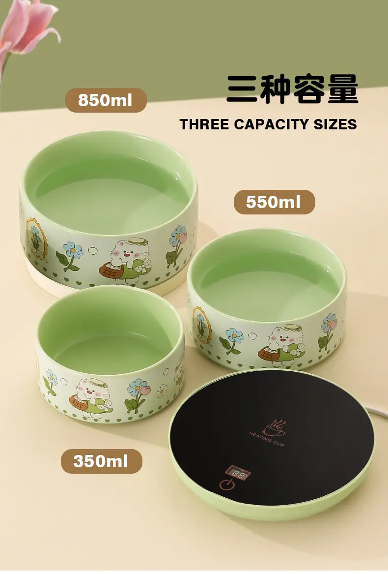 Constant Temperature Cat Water Dispenser Yogurt Machine Heating and Insulation Drinking Bowl Cat Bowl Ceramic Dog Water Feeding Fountain Pet — feature 10