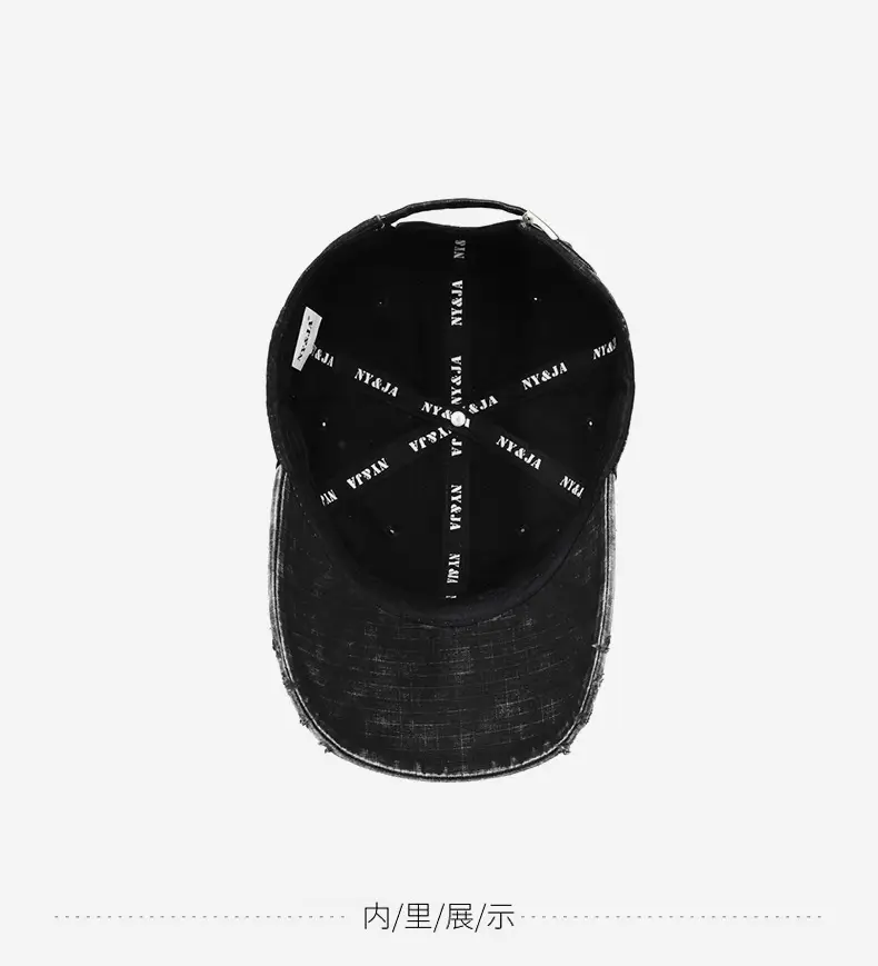 Washed Retro Letter Baseball Cap for Women — feature 12