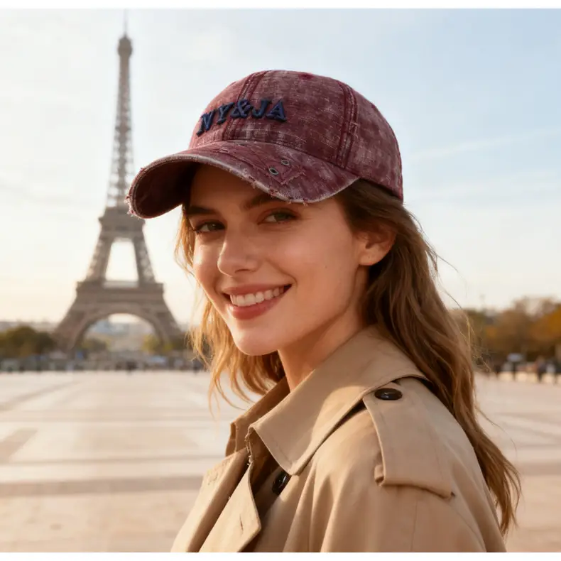 Washed Retro Letter Baseball Cap for Women — feature 14