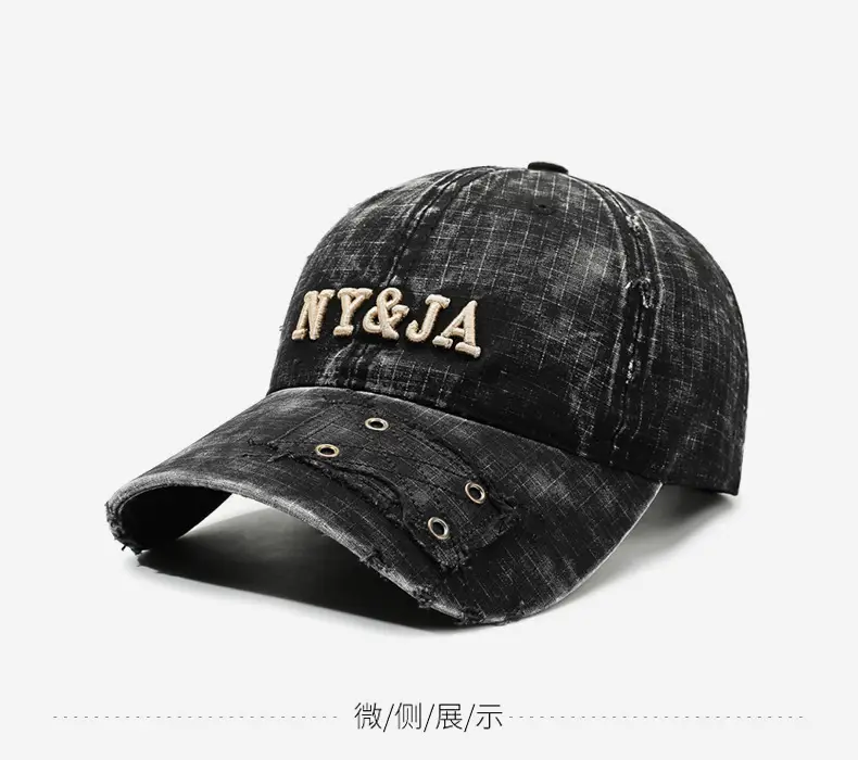Washed Retro Letter Baseball Cap for Women — feature 8