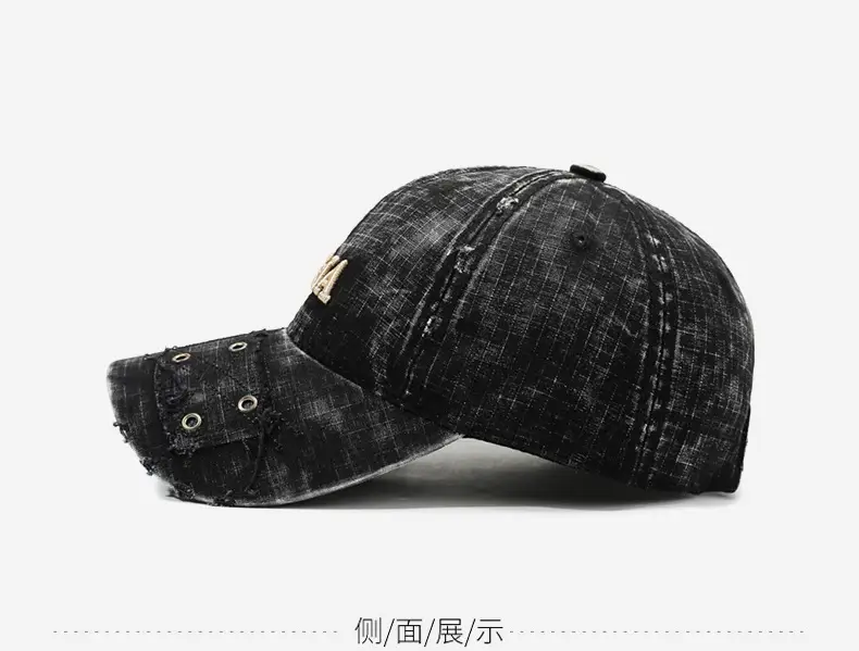 Washed Retro Letter Baseball Cap for Women — feature 9
