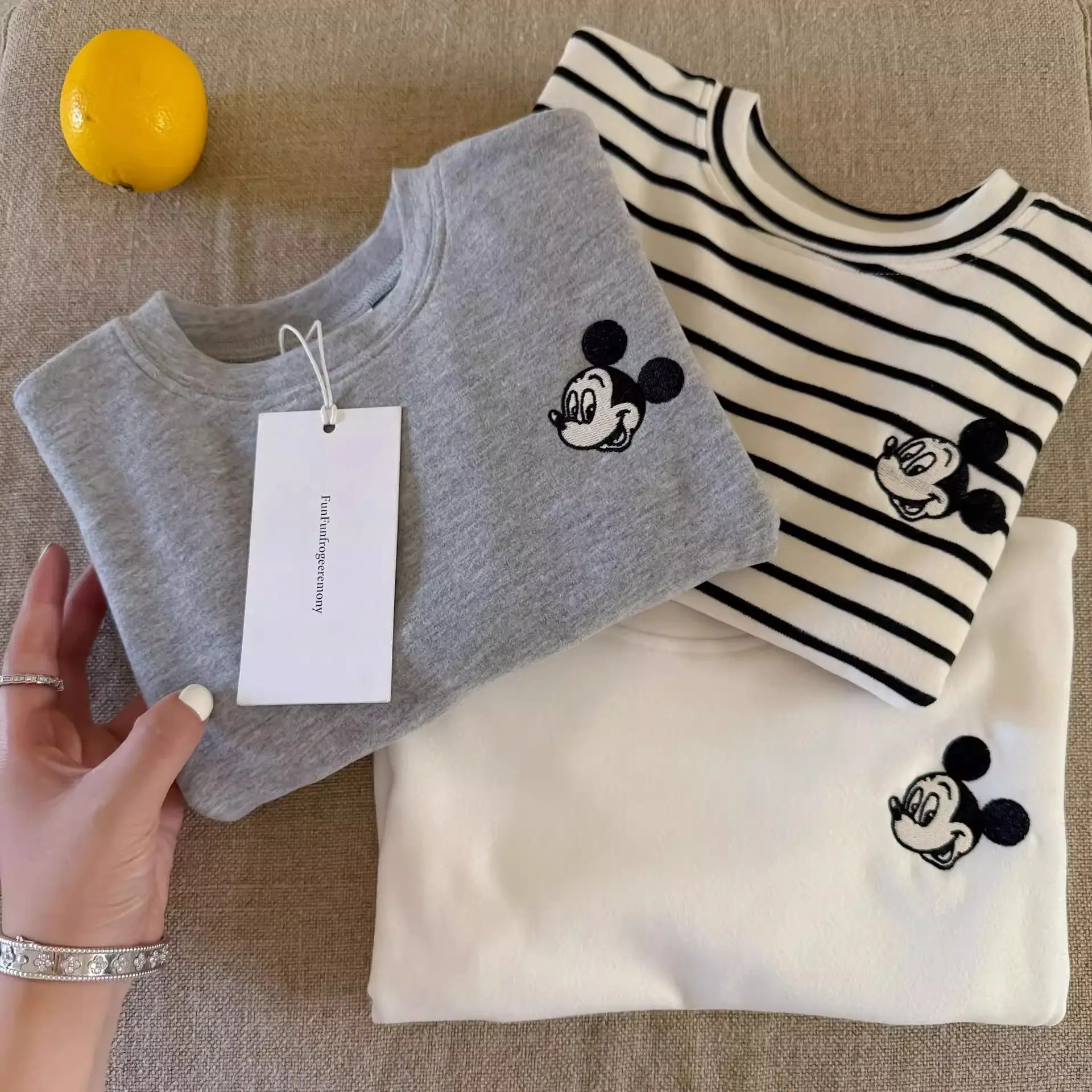 Derong T-Shirt Striped Bear Print Kids Winter - Image 5