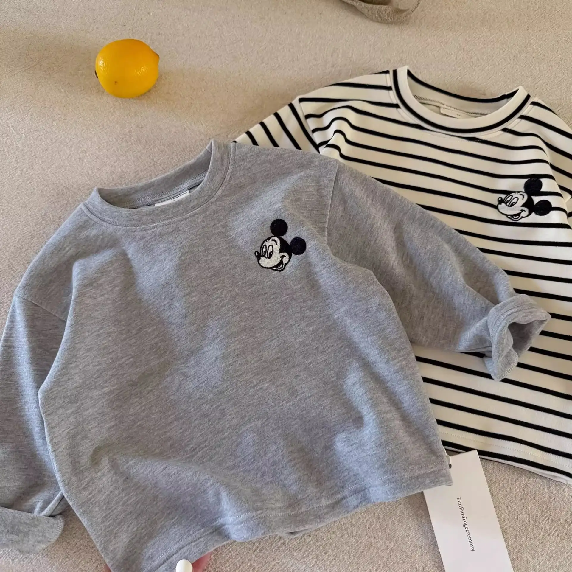 Derong T-Shirt Striped Bear Print Kids Winter - Image 6