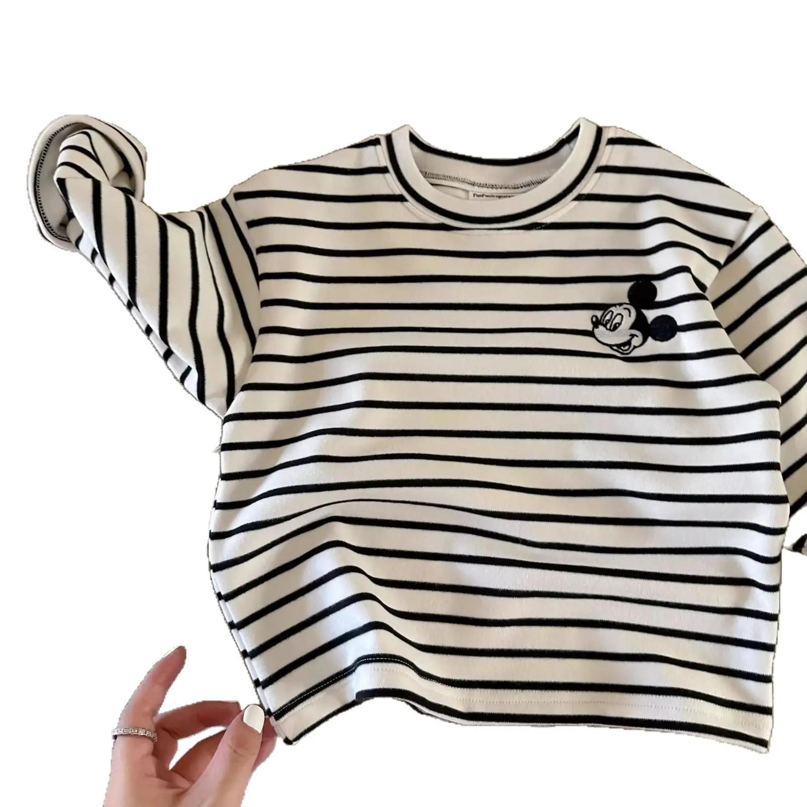 Derong T-Shirt Striped Bear Print Kids Winter - Image 8