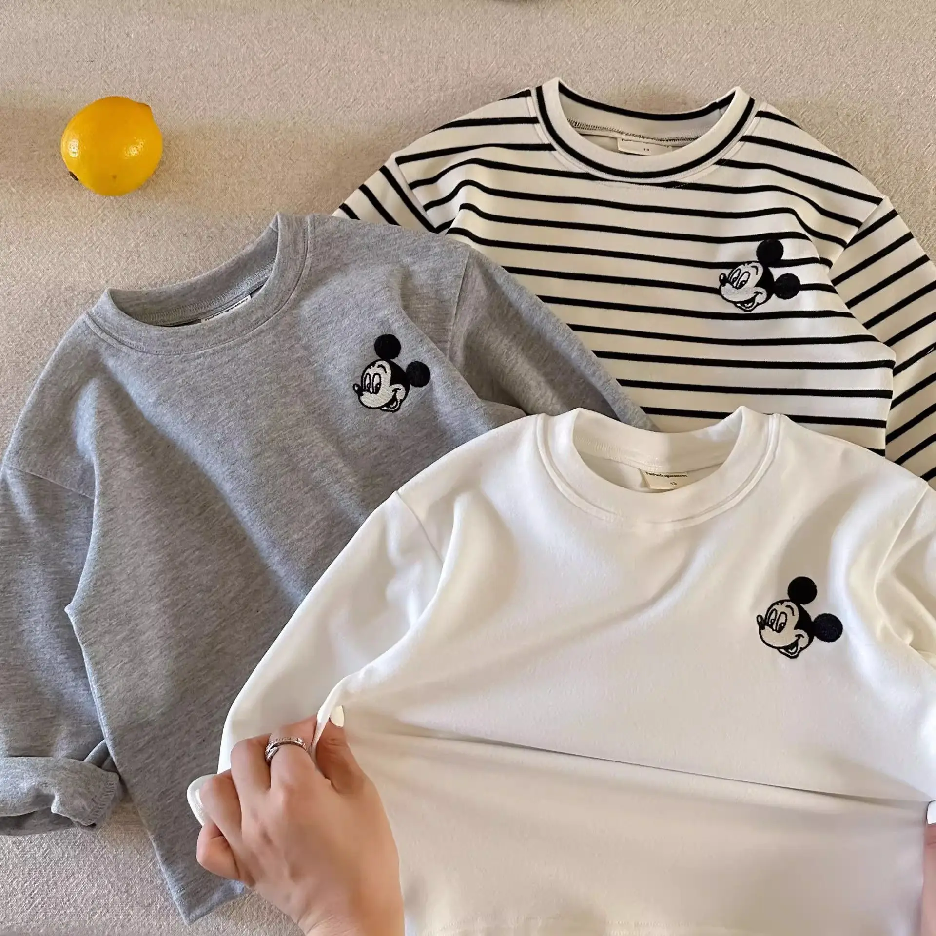 Derong T-Shirt Striped Bear Print Kids Winter — feature 1