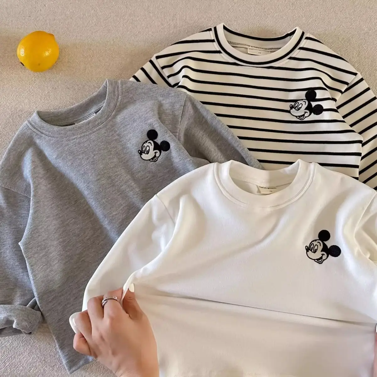 Derong T-Shirt Striped Bear Print Kids Winter — feature 2