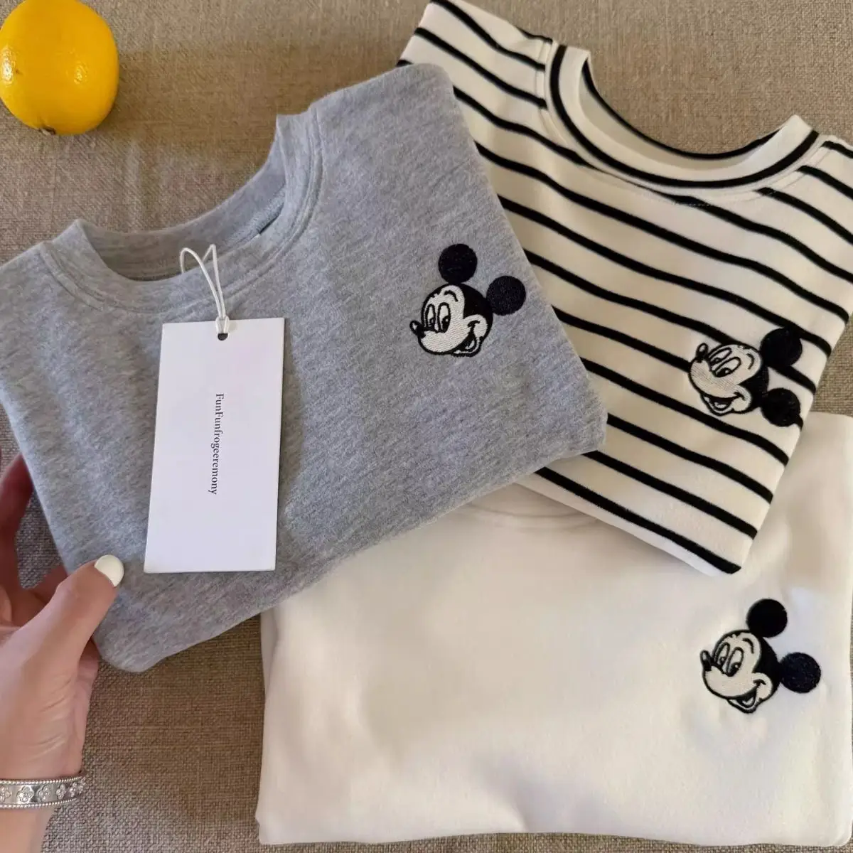 Derong T-Shirt Striped Bear Print Kids Winter — feature 3