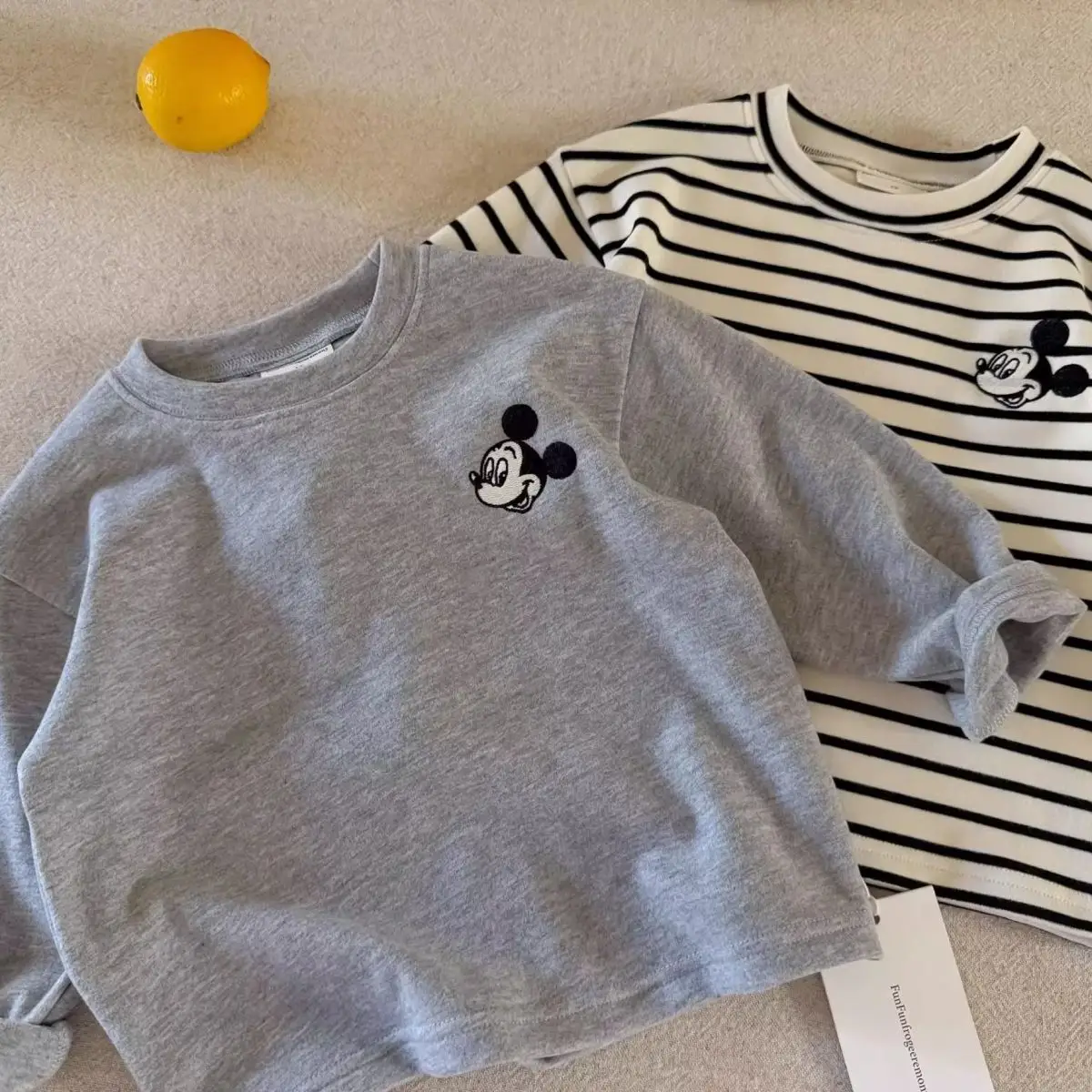 Derong T-Shirt Striped Bear Print Kids Winter — feature 4