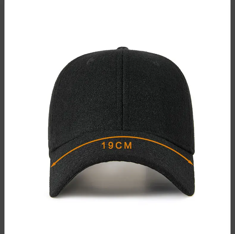 Winter New Men's Black Wool Duckbill Cap — feature 19