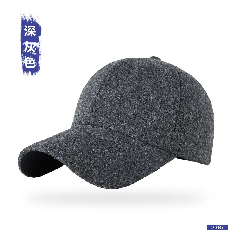 Winter New Men's Black Wool Duckbill Cap - Image 2