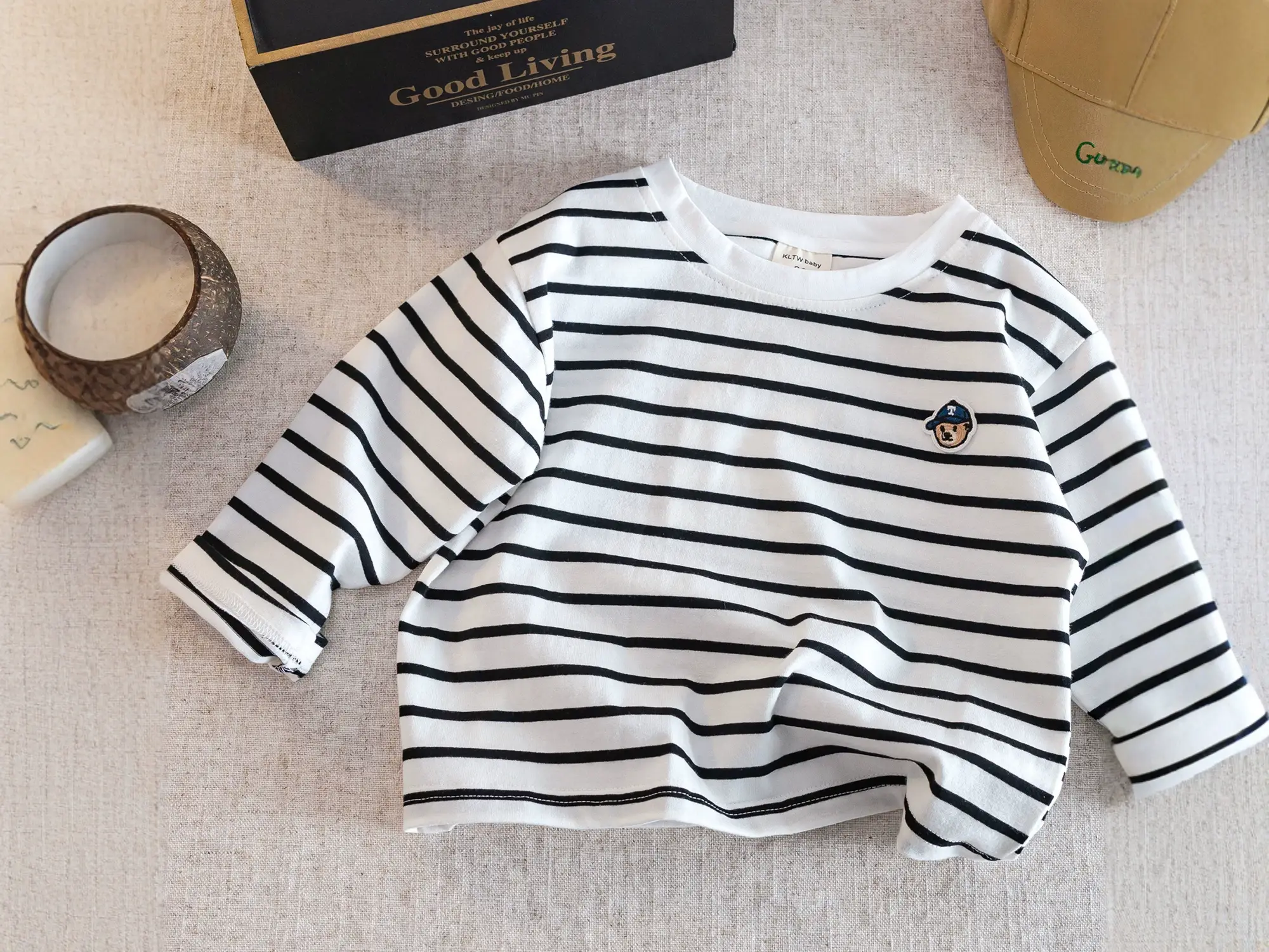 White Cotton Long Sleeve T-Shirt for Boys Spring Autumn — feature 6