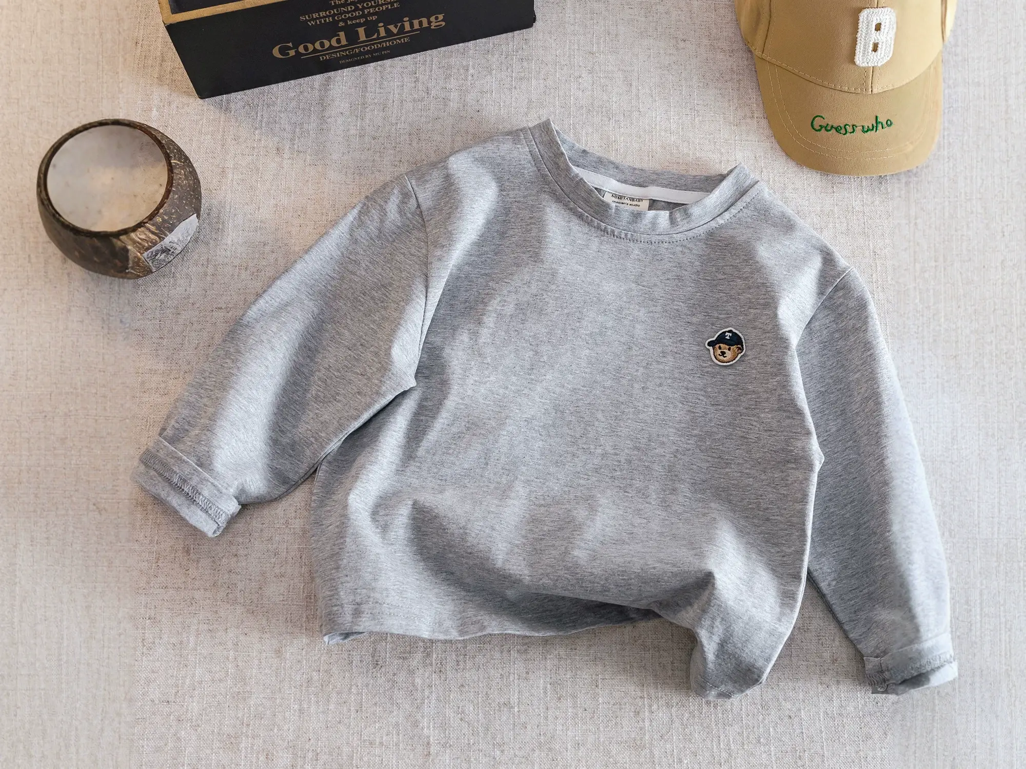 White Cotton Long Sleeve T-Shirt for Boys Spring Autumn — feature 7