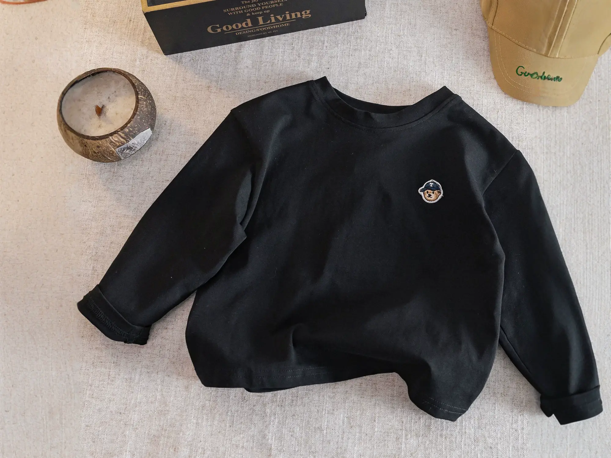 White Cotton Long Sleeve T-Shirt for Boys Spring Autumn — feature 8