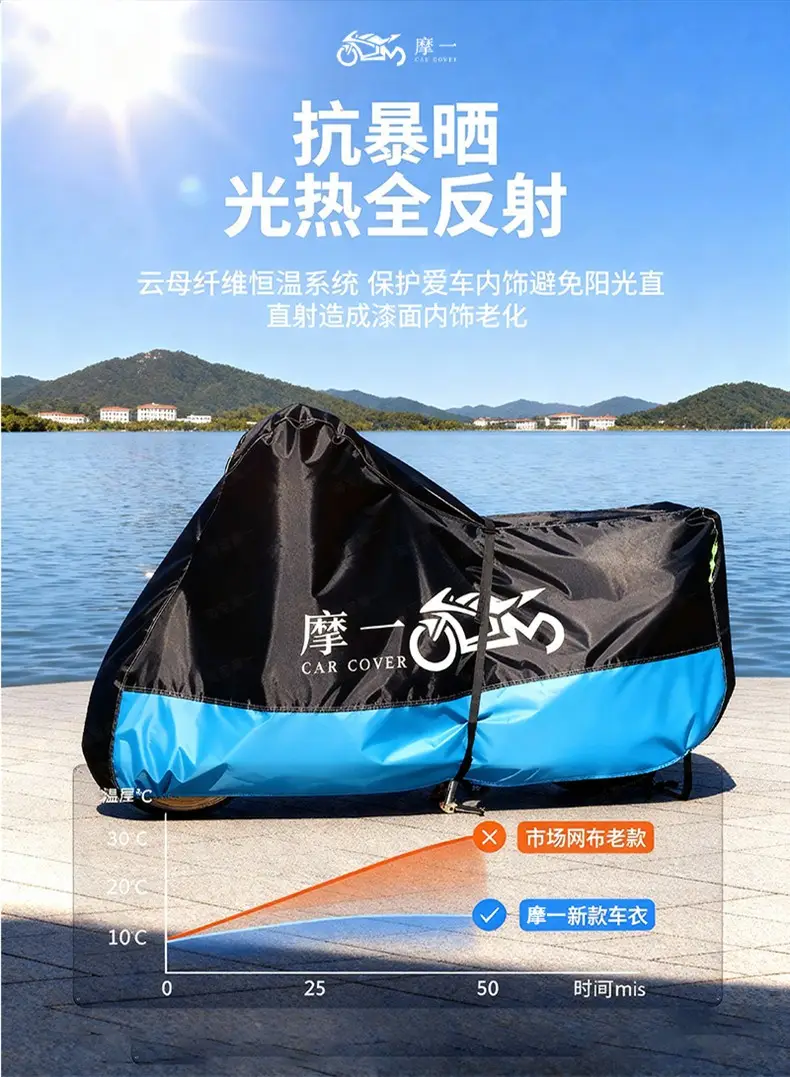 Chunfeng 750Sr Motorcycle Cover Silver Oxford Dust Proof — feature 3
