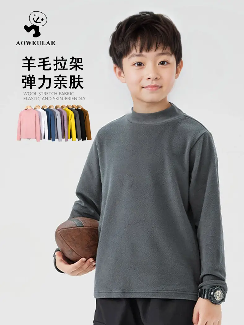 Kids Cotton Long Sleeve T-Shirt Grey Medium to XL - Image 13