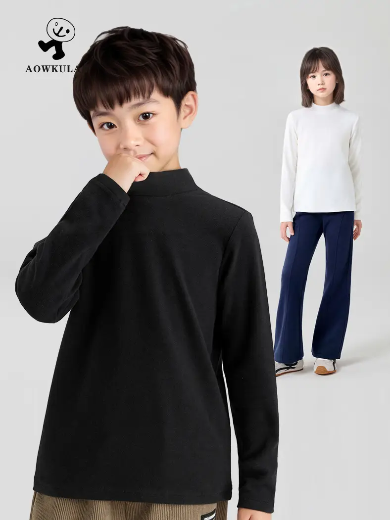 Kids Cotton Long Sleeve T-Shirt Grey Medium to XL - Image 14