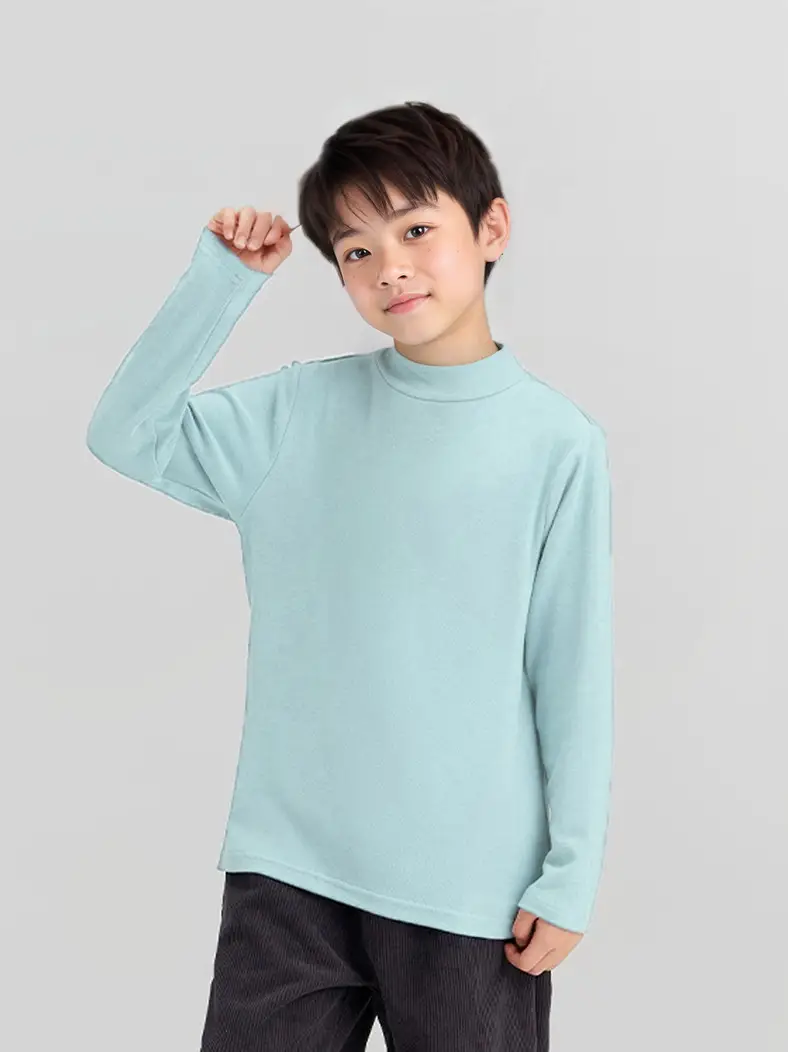 Kids Cotton Long Sleeve T-Shirt Grey Medium to XL - Image 16