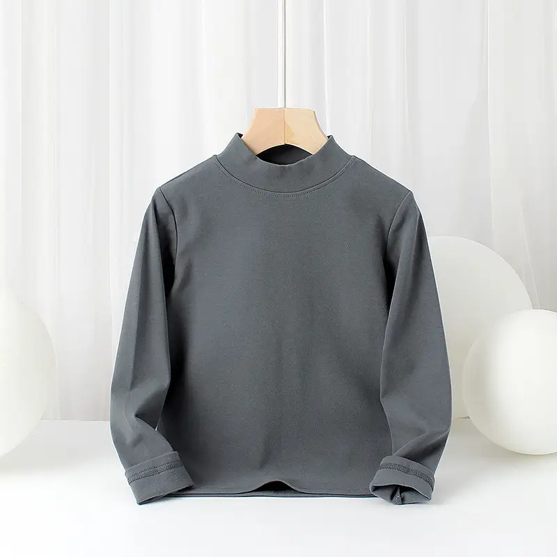 Kids Cotton Long Sleeve T-Shirt Grey Medium to XL - Image 10