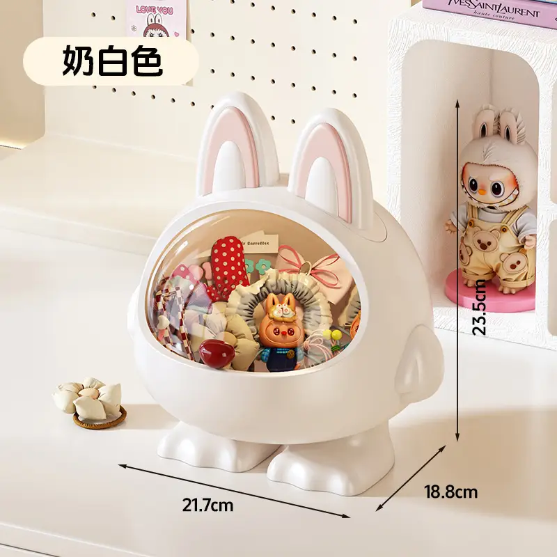 Desktop Hair Accessories Storage Box, Creative Girly Style, Cute, Multi-Functional, Large-Capacity Hair Accessories, Headband, Hair Hoop with Lid, Organization