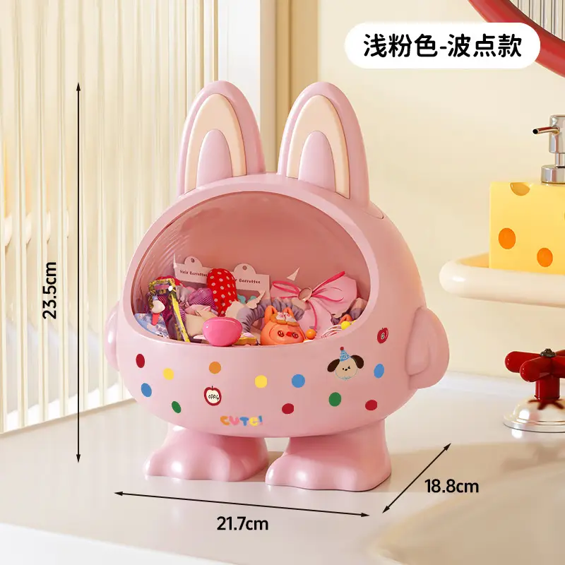 Desktop Hair Accessories Storage Box, Creative Girly Style, Cute, Multi-Functional, Large-Capacity Hair Accessories, Headband, Hair Hoop with Lid, Organization