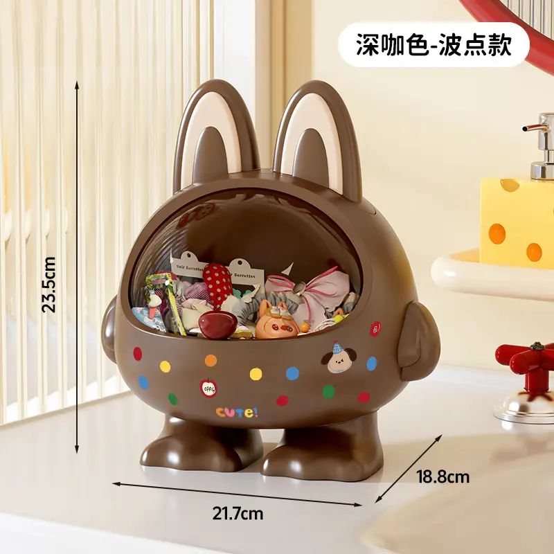 Desktop Hair Accessories Storage Box, Creative Girly Style, Cute, Multi-Functional, Large-Capacity Hair Accessories, Headband, Hair Hoop with Lid, Organization
