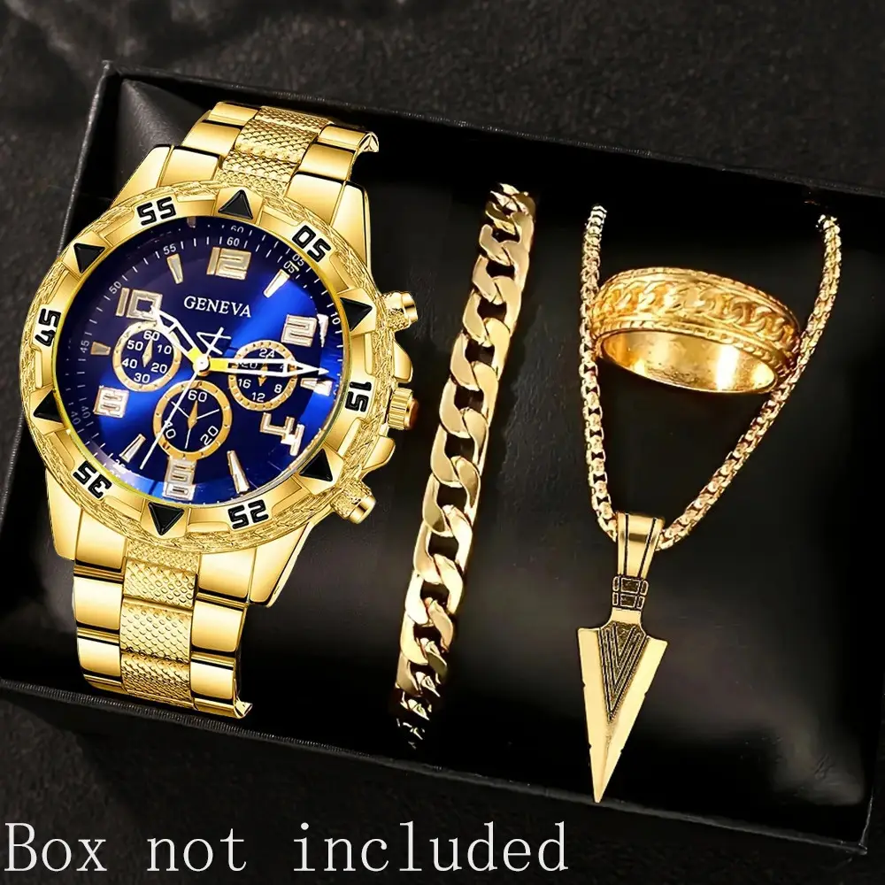 Cross-Border Popular Men's Watch Set, High-End Men's Business Watch, Men's Gift Watch Four-Piece Set Wholesale - Image 21