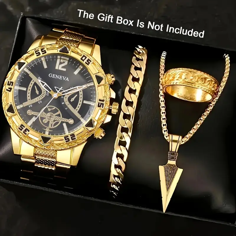 Cross-Border Popular Men's Watch Set, High-End Men's Business Watch, Men's Gift Watch Four-Piece Set Wholesale — feature 1