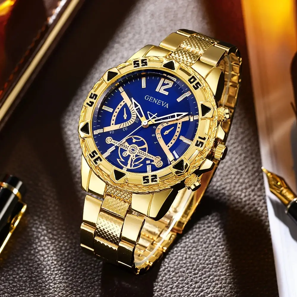 Cross-Border Popular Men's Watch Set, High-End Men's Business Watch, Men's Gift Watch Four-Piece Set Wholesale - Image 11