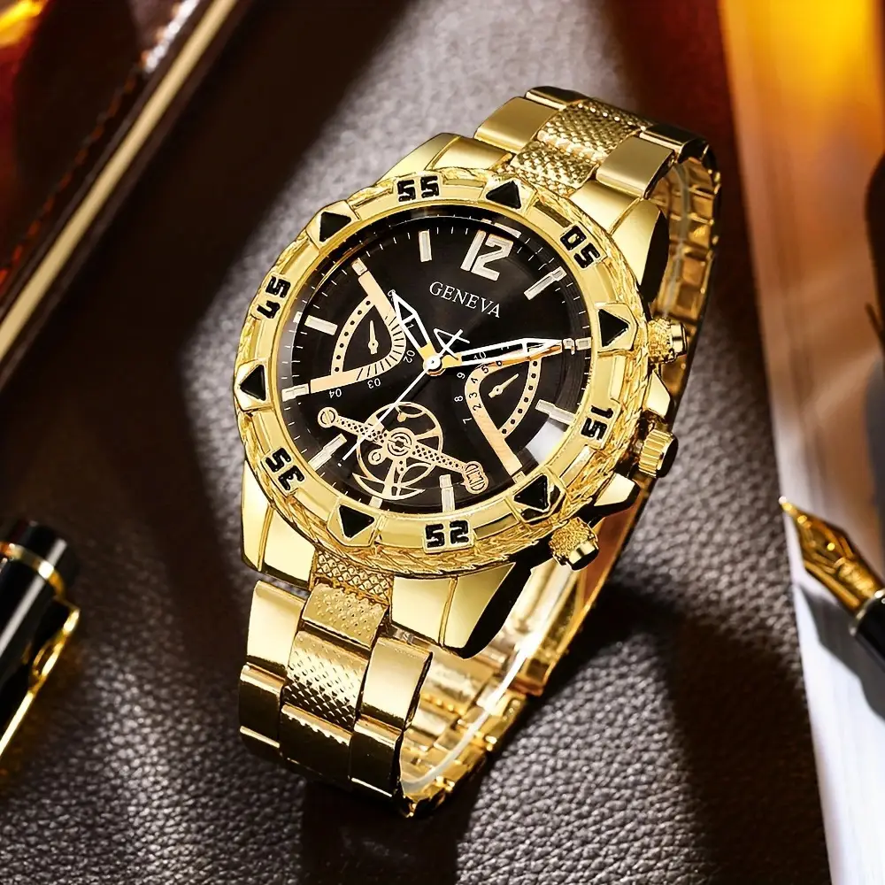 Cross-Border Popular Men's Watch Set, High-End Men's Business Watch, Men's Gift Watch Four-Piece Set Wholesale - Image 12