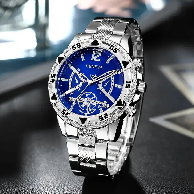 Cross-Border Popular Men's Watch Set, High-End Men's Business Watch, Men's Gift Watch Four-Piece Set Wholesale - Image 14