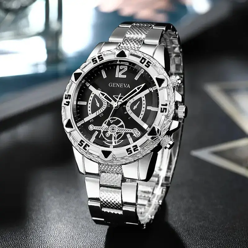 Cross-Border Popular Men's Watch Set, High-End Men's Business Watch, Men's Gift Watch Four-Piece Set Wholesale - Image 16