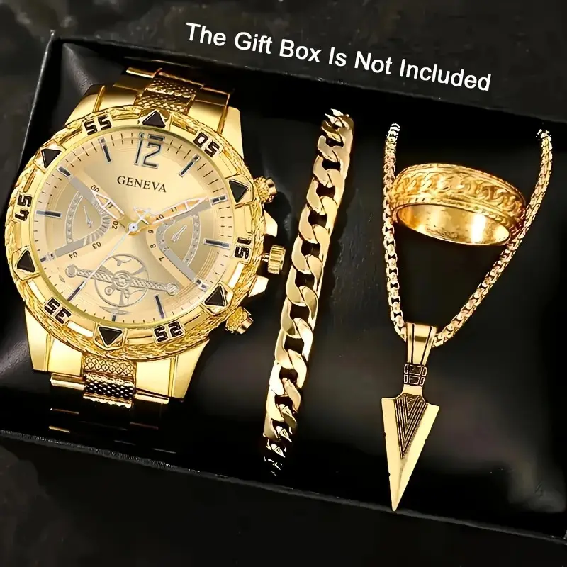 Cross-Border Popular Men's Watch Set, High-End Men's Business Watch, Men's Gift Watch Four-Piece Set Wholesale - Image 6