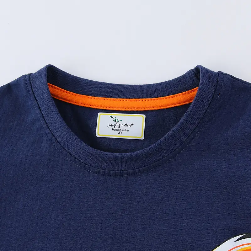 Navy Blue Cartoon T-Shirt for Boys Round Neck Short Sleeve - Image 3