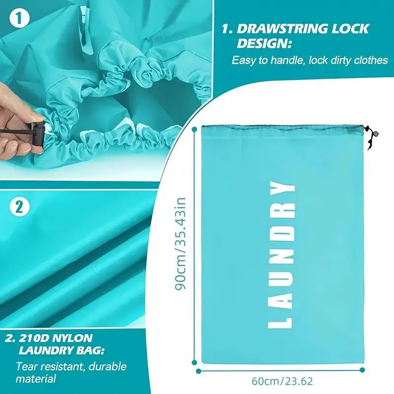 Cross-Border Drawstring Laundry Bag, Waterproof Oxford Cloth Portable Travel Storage Bag, Moving Packing Drawstring Bag