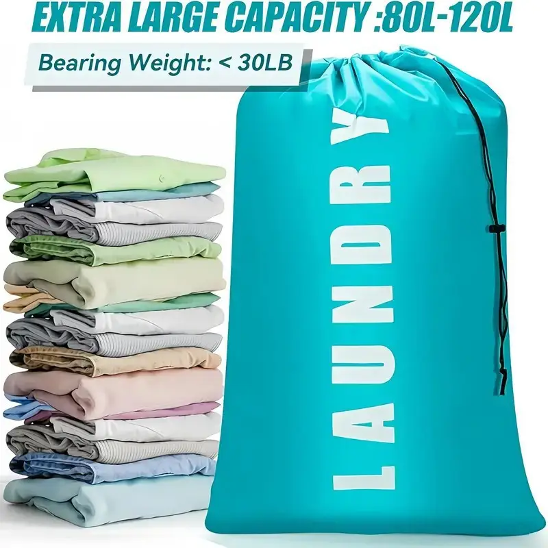 Cross-Border Drawstring Laundry Bag, Waterproof Oxford Cloth Portable Travel Storage Bag, Moving Packing Drawstring Bag