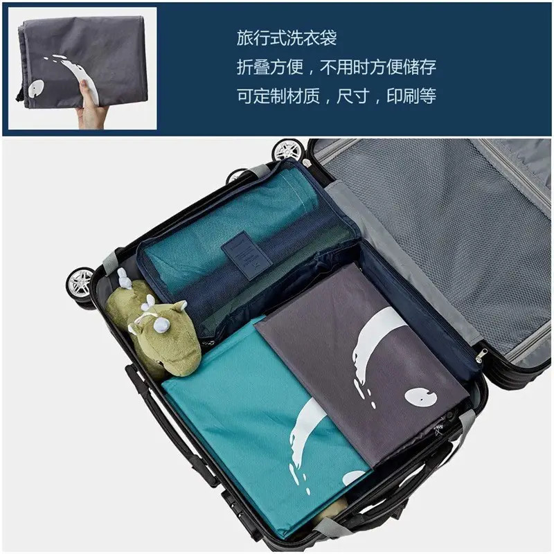 Cross-Border Drawstring Laundry Bag, Waterproof Oxford Cloth Portable Travel Storage Bag, Moving Packing Drawstring Bag — feature 4