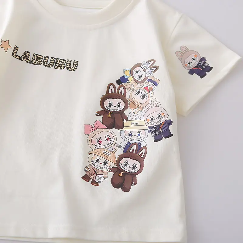 2026 Kids Cartoon T-Shirt Shorts Set White Black Shorts โ feature 7