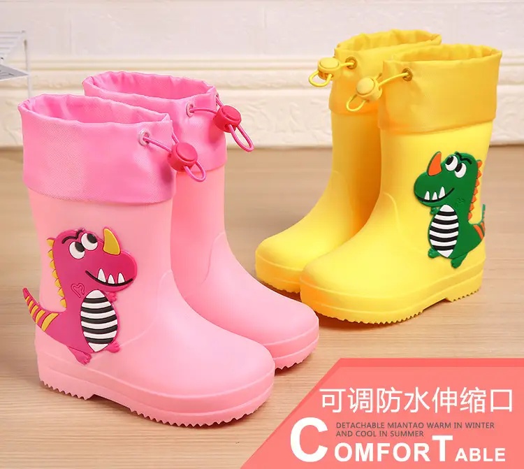 Children's Rain Boots Cartoon Dinosaur Cute Boys and Girls Waterproof Rain Boots Baby Kidsren Non-Slip Water Shoes Student Rubber Shoes — feature 8