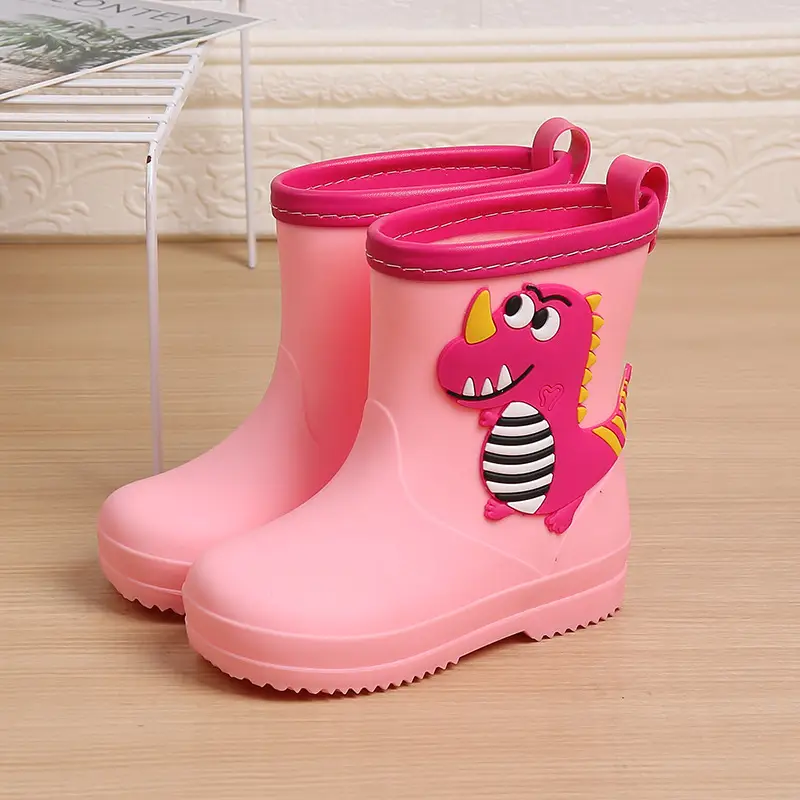 Children's Rain Boots Cartoon Dinosaur Cute Boys and Girls Waterproof Rain Boots Baby Kidsren Non-Slip Water Shoes Student Rubber Shoes
