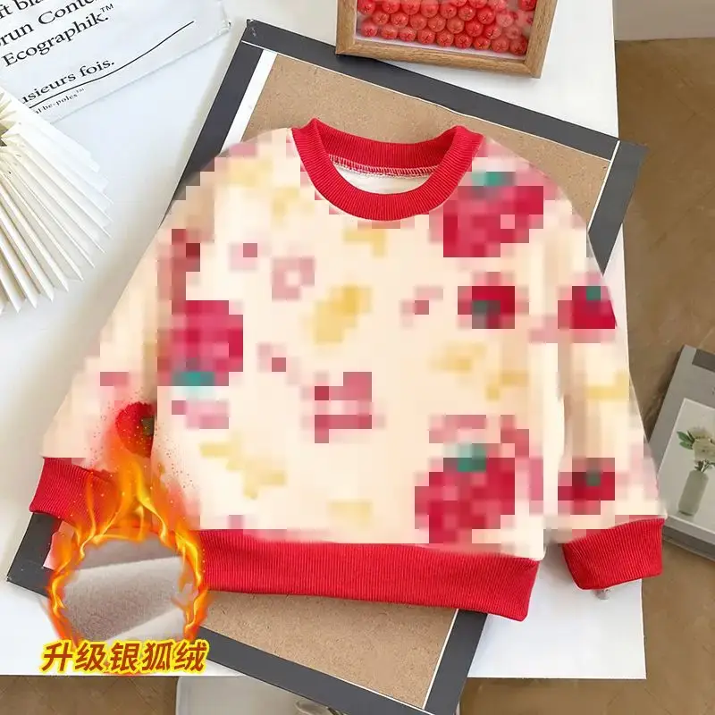 Children's Fleece Sweater New Year's Greetings Warm Long Sleeve - Image 4