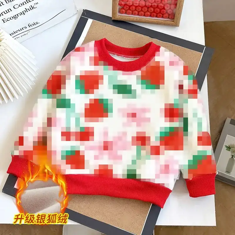 Children's Fleece Sweater New Year's Greetings Warm Long Sleeve - Image 5