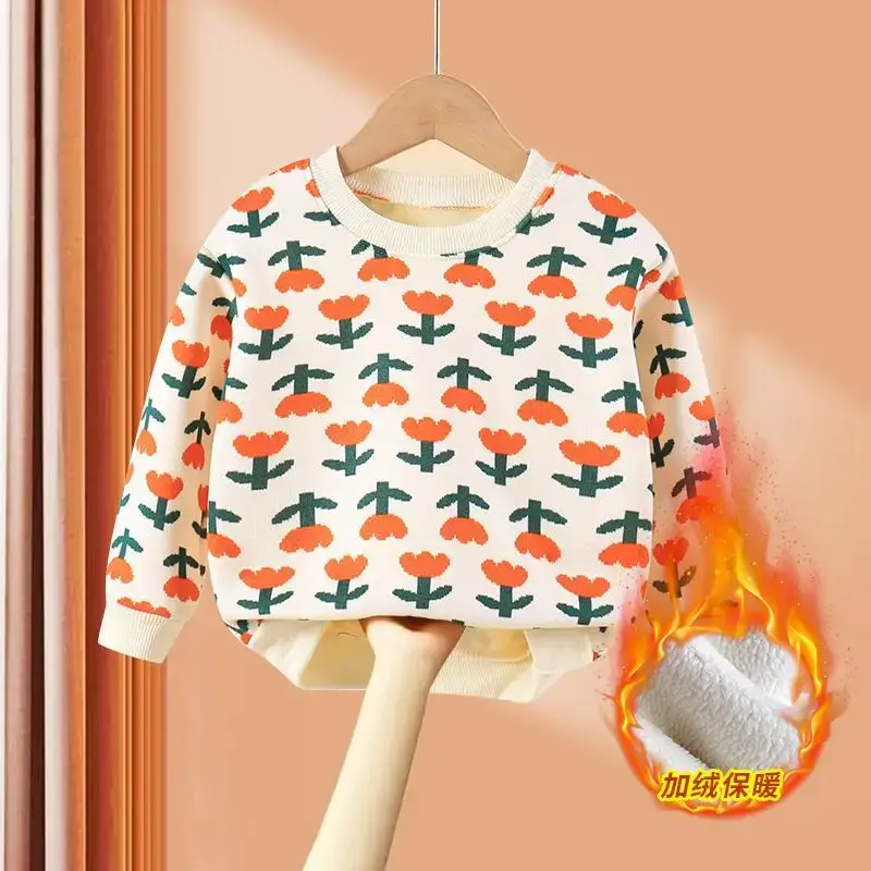 Children's Fleece Sweater New Year's Greetings Warm Long Sleeve - Image 9