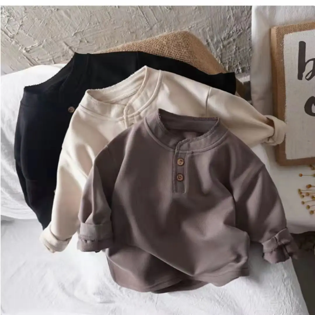 Brown Cotton T-Shirt for Boys Girls Stretch Base Casual Top — feature 4