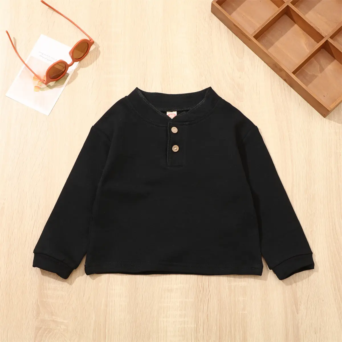 Brown Cotton T-Shirt for Boys Girls Stretch Base Casual Top - Image 2